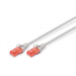 Digitus | CAT 6 | Patch cable | Unshielded twisted pair (UTP) | Male | RJ-45 | Male | RJ-45 | Grey | 1 m